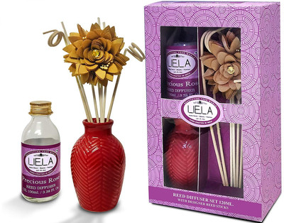 LIELA Rose Diffuser Set Rose Reed Stick and Oil with Ceramic Pot(120 ml)