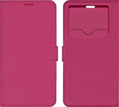 ACM Flip Cover for Intex Aqua Q4(Pink, Cases with Holder, Pack of: 1)