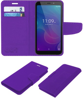 ACM Wallet Case Cover for Meizu C9 Pro(Purple, Cases with Holder, Pack of: 1)