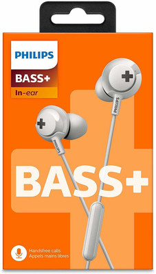 Philips SHE4305WT/27 Bass+ Earphone with Mic Headphone Wired Headset(White, In the Ear)
