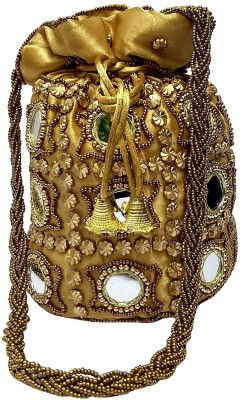 Pentbuns Golden Potli Bag Glass Potli