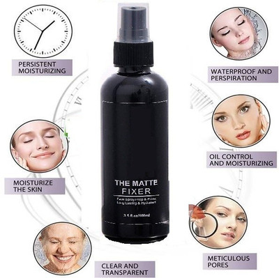 AMOSFIA Makeup Setting Spray, Matte Finish Setting Spray Transfer-proof Primer  - 100 ml(TRANSPARENT)