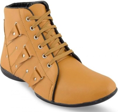 MISHTOO Men's Maroon ankle length Boots For Men (Maroon) Boat Shoes For Men(Tan)