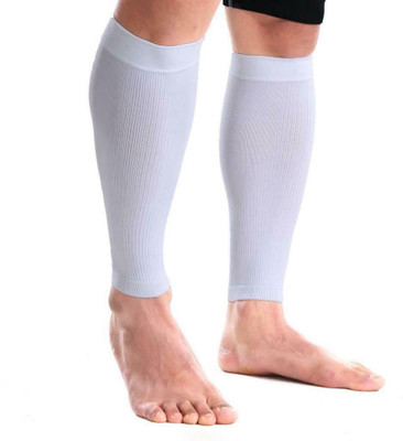 Leosportz (1 pair) of calf compression support sleeves for Shin Splint, Relieve Calf Pain Splints(White)