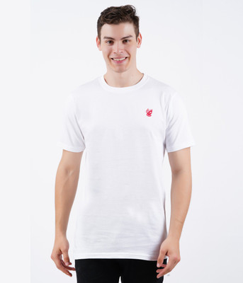 OFFENDERS Solid Men Round Neck White T-Shirt