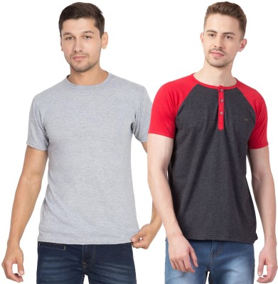 Corsair Printed, Solid Men Round Neck Grey T-Shirt