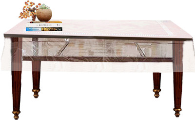 KUBER INDUSTRIES Self Design 4 Seater Table Cover(Transparent, PVC)