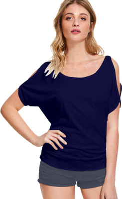 Dhruvil Impex Casual Solid Women Blue Top