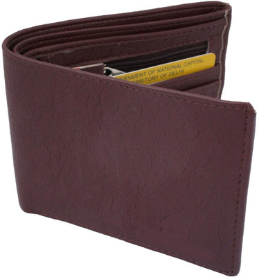 SKKFASHION Men Trendy Brown Artificial Leather Wallet(10 Card Slots)
