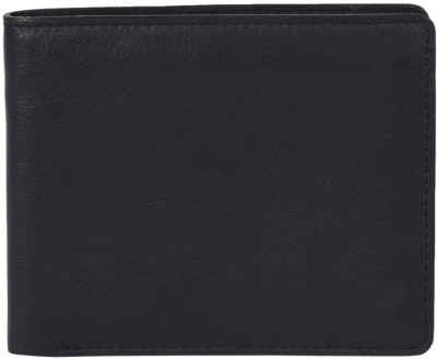 Leatherman Fashion Boys Black Genuine Leather Wallet(4 Card Slots)