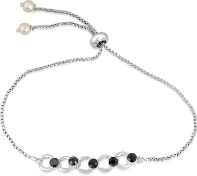 Mahi Alloy Crystal Rhodium Bracelet