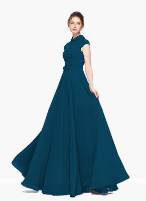 Marziyaa Flared/A-line Gown(Dark Blue)