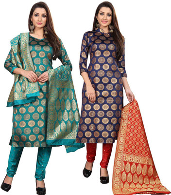 ANAND Jacquard Printed Salwar Suit Material