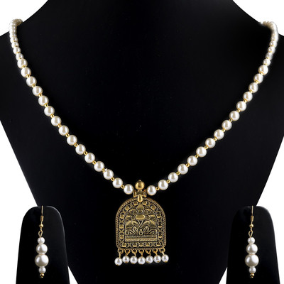 SILVER SHINE Alloy Gold, White Jewellery Set(Pack of 1)