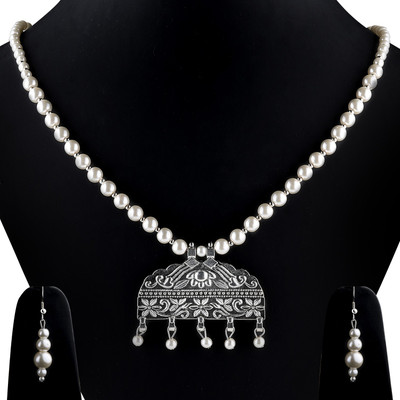 SILVER SHINE Alloy White, Silver Jewellery Set(Pack of 1)