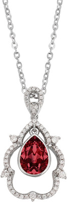 mahi Valentine Exclusive Solitaire Red Crystal Pendant Rhodium Swarovski Crystal Alloy Pendant