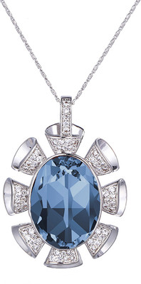 mahi Rhodium Swarovski Crystal Alloy Pendant