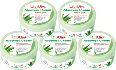 LILIUM Aloe Vera Massage Cream 100ml Pack of 5(100 ml)