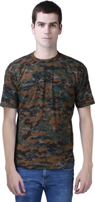 ZACHARIAS Military Camouflage Men Round Neck Multicolor T-Shirt