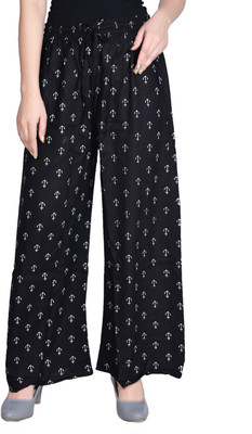 Aawari Flared Women White, Black Trousers