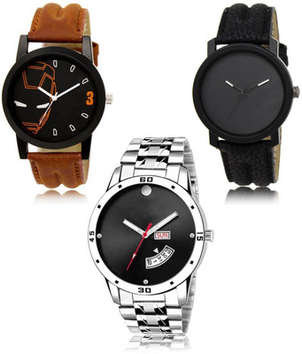 SWIFFIN New latest Designer Combo of 3 Analog Watch  - For Men