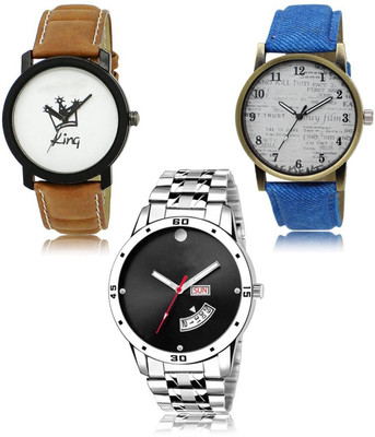 SWIFFIN New latest Designer Combo of 3 Analog Watch  - For Men