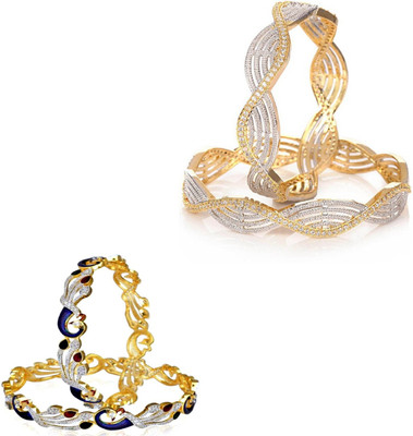 JSD Alloy Gold-plated Bangle Set(Pack of 4)