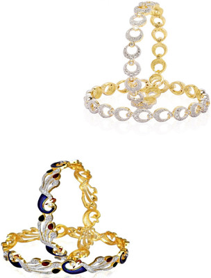 JSD Alloy Gold-plated Bangle Set(Pack of 4)