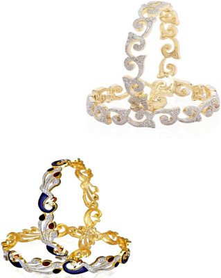 JSD Alloy Gold-plated Bangle Set(Pack of 4)