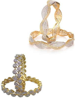 JDX Alloy Gold-plated Bangle Set(Pack of 4)