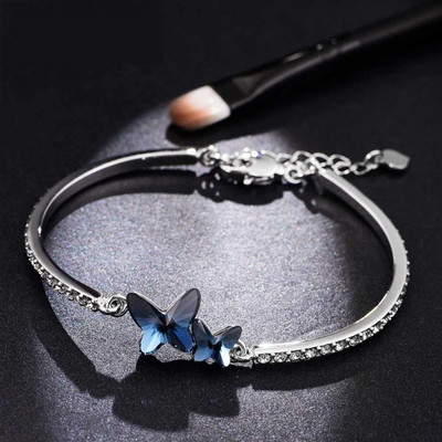 Shining Diva Alloy Cubic Zirconia Silver Bracelet