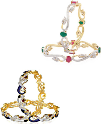 JSD Alloy Gold-plated Bangle Set(Pack of 4)