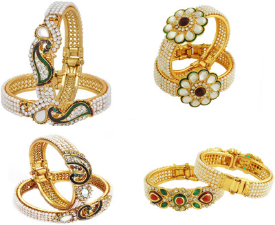 JSD Alloy Gold-plated Bracelet Set(Pack of 8)