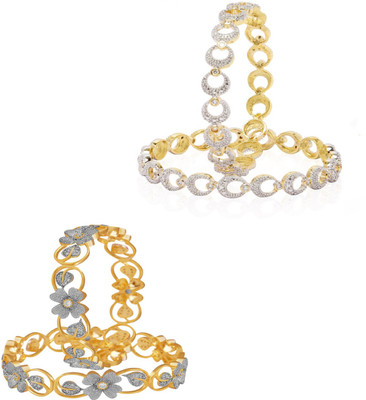JSD Alloy Gold-plated Bangle Set(Pack of 4)