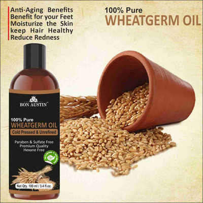 Bon Austin Premium Wheatgerm oil - Cold Pressed & Unrefined Combo pack of 3 bottles of 100 ml(300 ml)(300 ml)