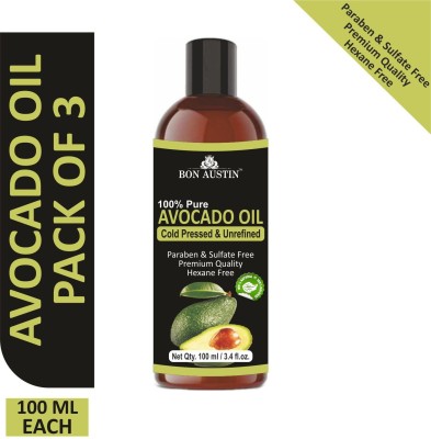 Bon Austin Premium Avocado oil - Cold Pressed & Unrefined Combo pack of 3 bottles of 100 ml(300 ml)(300 ml)