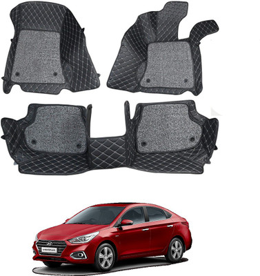 AYW Leatherite 7D Mat For  Hyundai Verna Fluidic(Black)