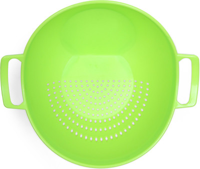 Sukhson India Veggie colander Washing Bowl and Strainer Colander(Green Pack of 1)