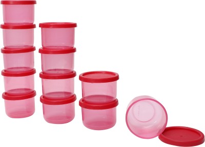 Cutting EDGE Plastic Fridge Container  - 150 ml(Pack of 12, Pink)