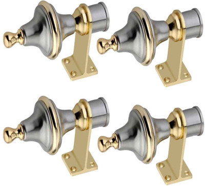 GROWNIX Silver Rod Rail Bracket Metal(Pack of 4)