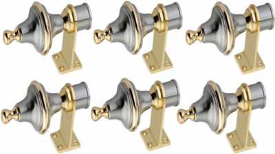 GROWNIX Silver Rod Rail Bracket Metal(Pack of 6)