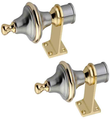 GROWNIX Silver Rod Rail Bracket Metal(Pack of 2)
