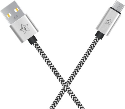 Flipkart SmartBuy AMRBB1M02 1 m Micro USB Cable  (Compatible with Mobile, Power Bank, Tablet, Media Player, Black, Silver, One Cable)