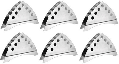 Dynore Set of 6 triangle napkin holder 1 Compartments Stainless Steel Napkin Holder(Steel)