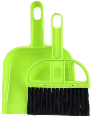 Bazaar Gali Mini Dustpan Supdi with Brush Broom Set for Multipurpose Cleaning Drawer Cleaner Plastic Dustpan(Green)