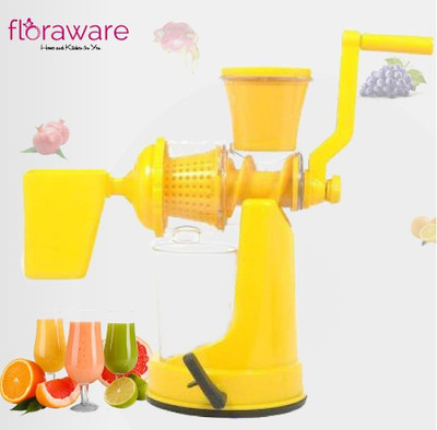 Floraware Plastic Hand Juicer Yellow Coloured with Waste Collector Fruit & Vegetable(Yellow Pack of 1)
