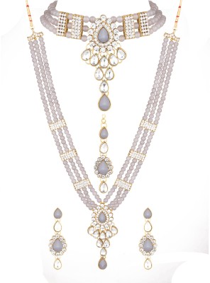 Padmavati Alloy Gold-plated Grey Jewellery Set(Pack of 1)