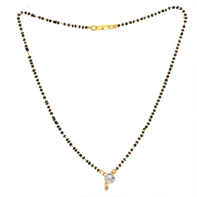 Jewar Mandi Mangalsutra Ad Cz Single Stone Crystal Chain Very Lightweight Jewelry For Women 8274 Brass Mangalsutra
