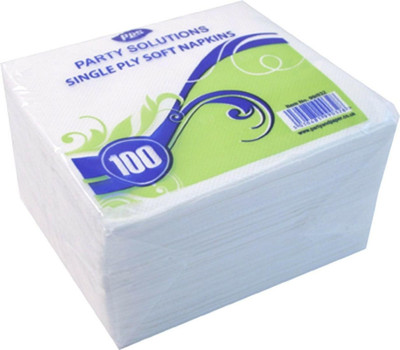 Finaxo Hanky Dry Wipe Tissue-(100 Sheets Per Pack) - Pack of 1 White Paper Napkins