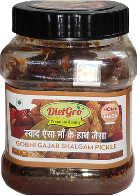 DietGro Home Made Gobhi Gajar Shalgam Pickle 400 Gm Cauliflower, Carrot Pickle(400 g)